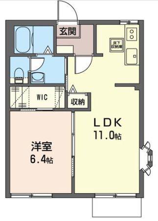 ヴェルフィオーレ富士見台C(1LDK/1階)の間取り写真