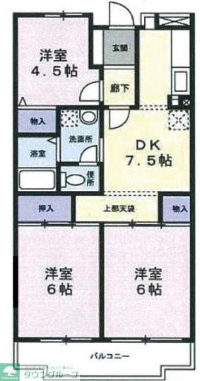 ベルグハイム(3DK/3階)の間取り写真