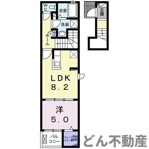 ザ・ビレッジグリーン宇多津III(1LDK/2階)の間取り写真