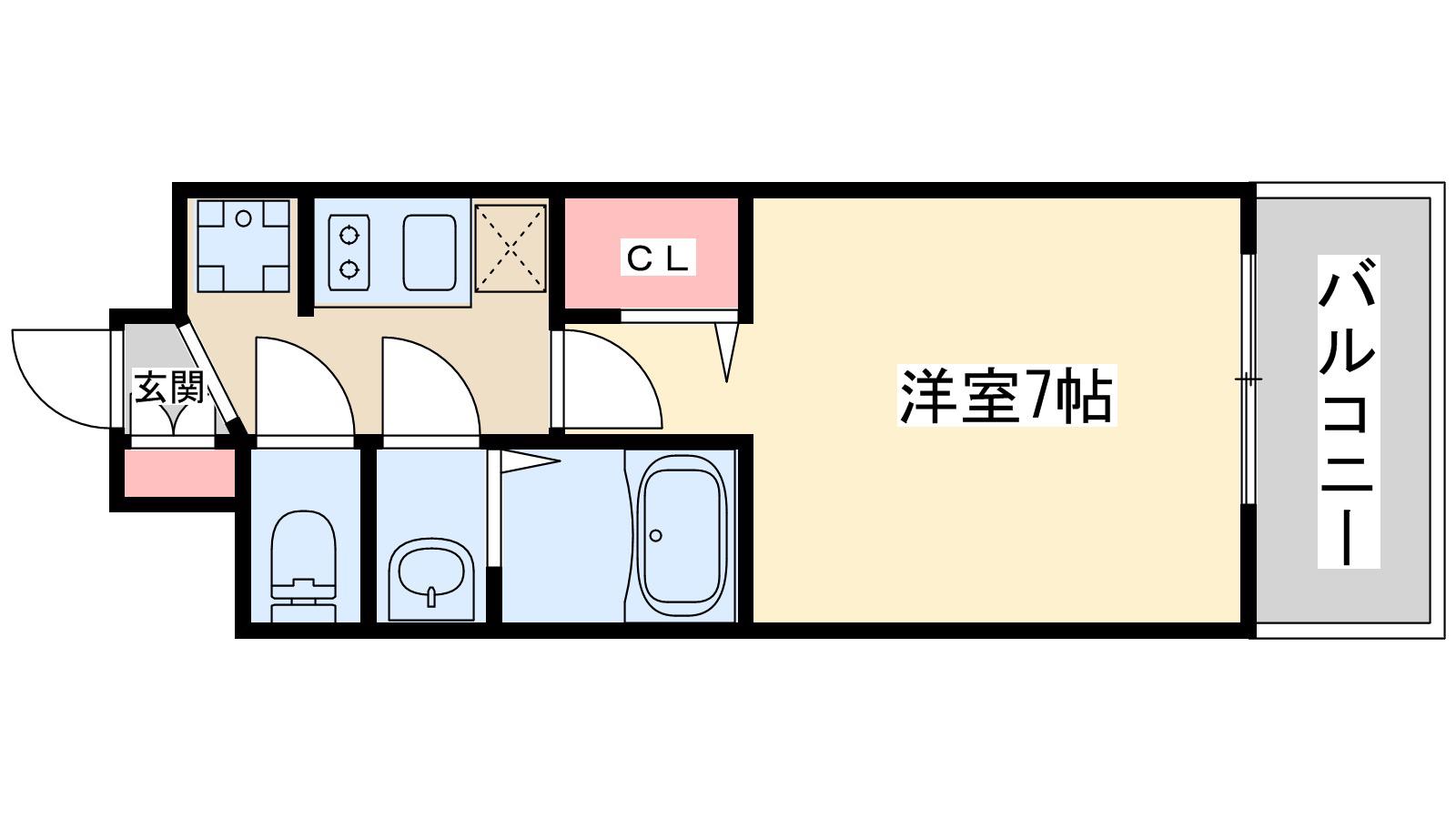 プレサンス新大阪イオリア(1K/9階)の間取り写真