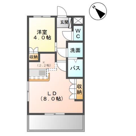 グランチェスタ・新田(1LDK/2階)の間取り写真