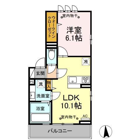 サフィール(1LDK/3階)の間取り写真