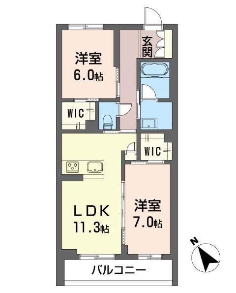 ティエンポ フェリズ I(2LDK/3階)の間取り写真