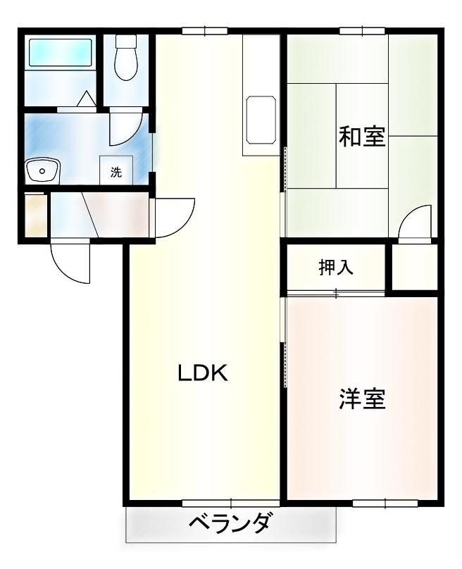 サンライズB(2LDK/2階)の間取り写真