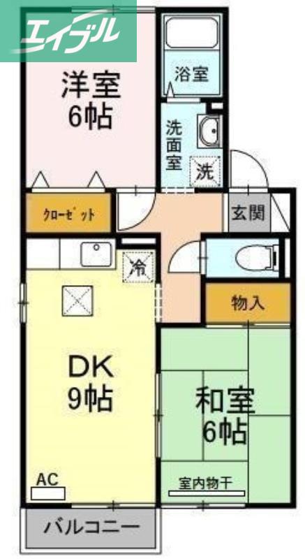 セジュール静(2DK/2階)の間取り写真
