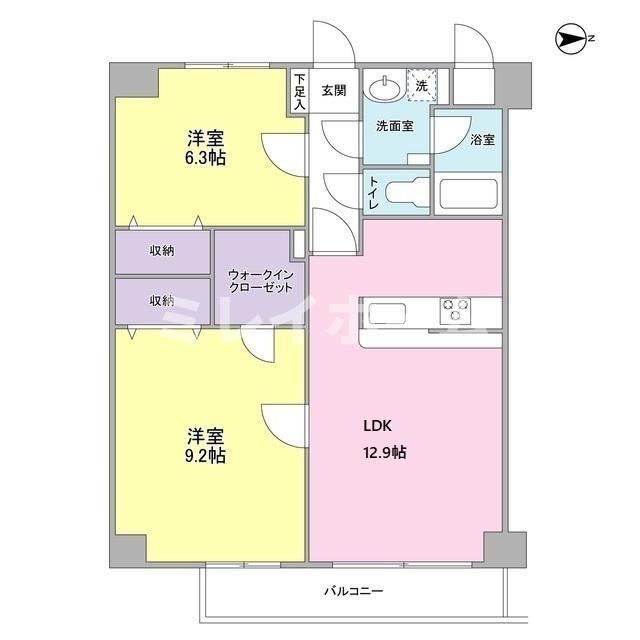 クレストコート(2LDK/3階)の間取り写真