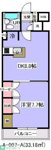 ローズマンションA7番館(1LDK/3階)の間取り写真