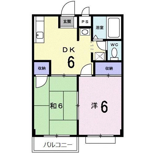 レジデンス乙金(2DK/2階)の間取り写真