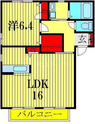 パストラルセゾンB棟(1LDK/2階)の間取り写真