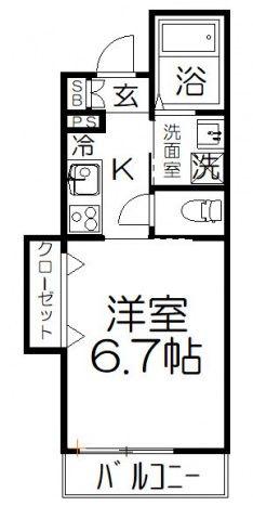 CORNERSOLEIL(1K/3階)の間取り写真