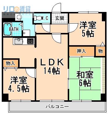 ル・シェル(3LDK/3階)の間取り写真