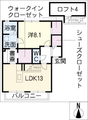 セプト クルール(1LDK/2階)の間取り写真