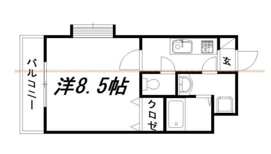 マンションカズII(1K/1階)の間取り写真