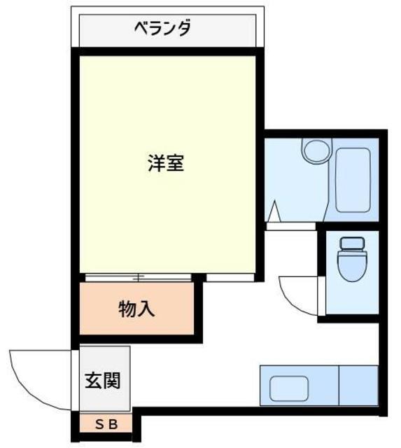 コーポサカエ(1K/1階)の間取り写真