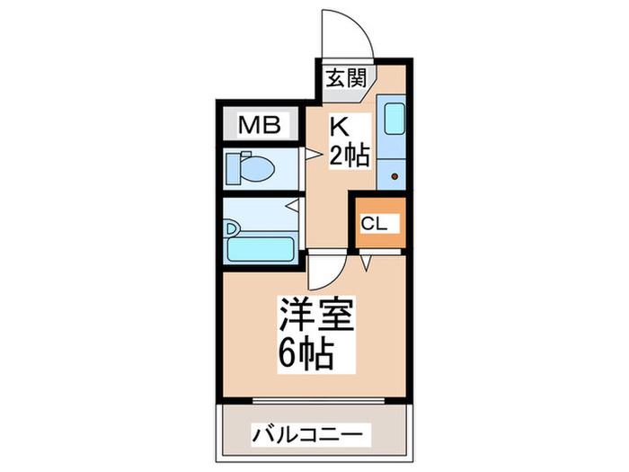 オーセントビル(1K/4階)の間取り写真