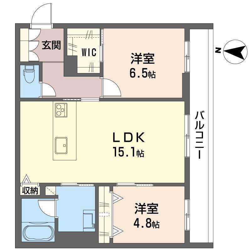 ラバンス(2LDK/2階)の間取り写真