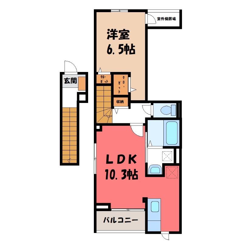 セブンI(1LDK/2階)の間取り写真