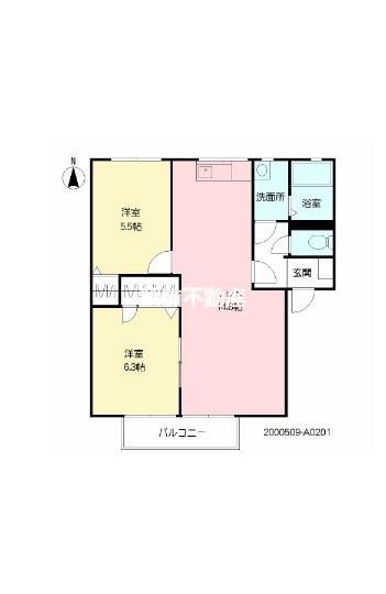 クレール福井A(2LDK/2階)の間取り写真