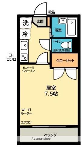 鴨池富山ビル(1K/5階)の間取り写真