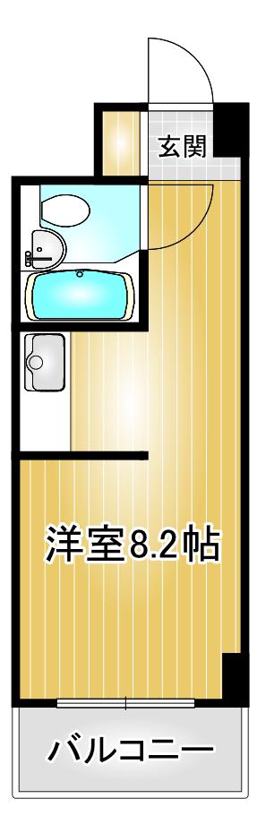 ダイアパレス伏見(ワンルーム/6階)の間取り写真
