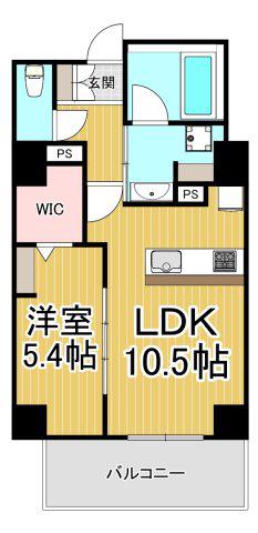 オリーブ西宮北口(1LDK/3階)の間取り写真