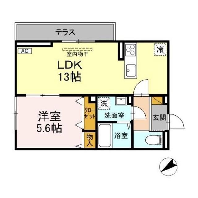 D-INVEST栄町(1LDK/1階)の間取り写真