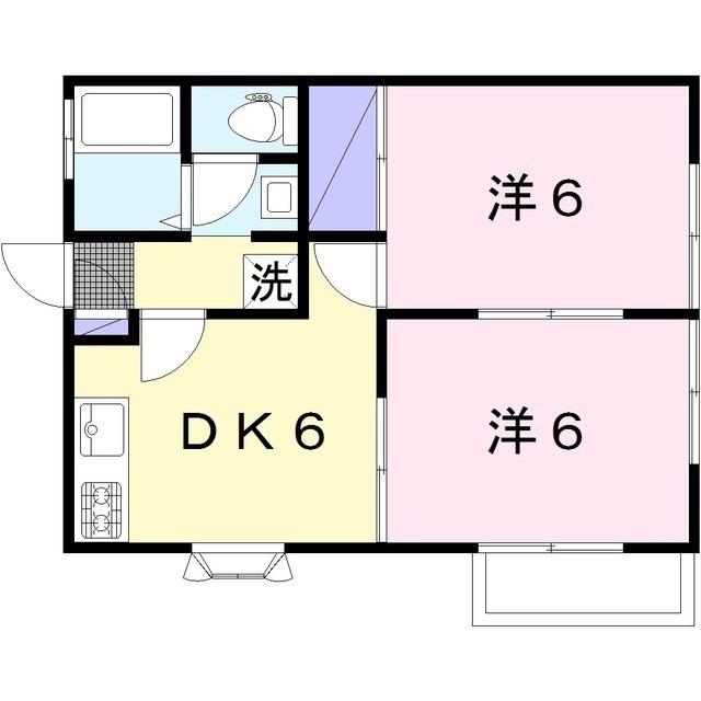 サンライフ杉崎A(2DK/2階)の間取り写真