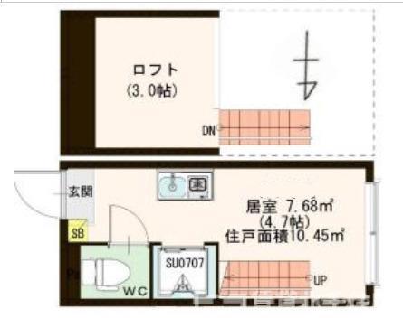 CLAVEL(ワンルーム/1階)の間取り写真