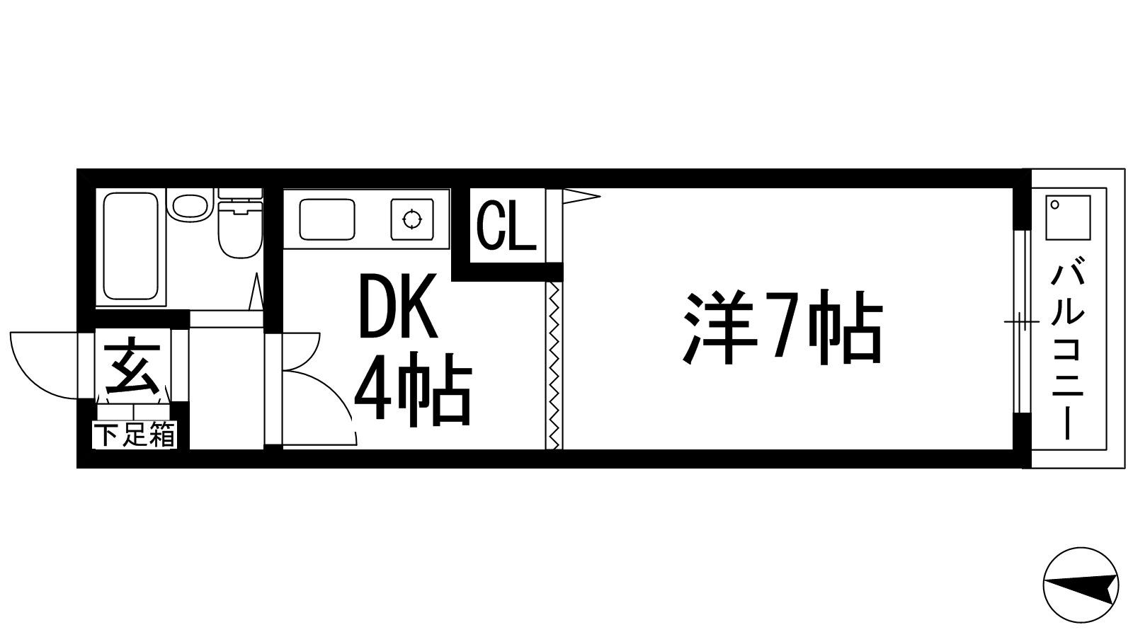 センチュリーショウエイⅡ(1DK/1階)の間取り写真