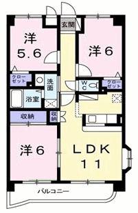 サン・アムール壱番館(3LDK/2階)の間取り写真