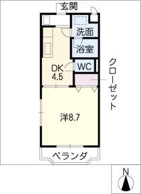 アンダルシア(1DK/3階)の間取り写真