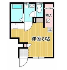 パークガーデン海老塚(ワンルーム/1階)の間取り写真