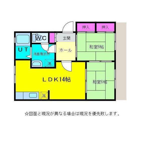 フレグランス南台(2LDK/1階)の間取り写真