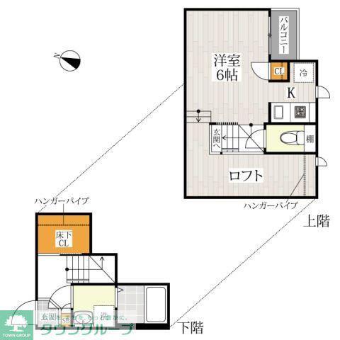 CB指扇ファーレ(1K/1階)の間取り写真