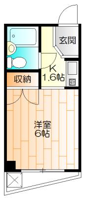 第二中里マンション(1K/3階)の間取り写真