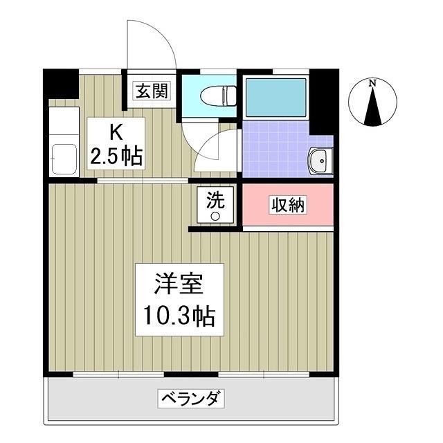 稲荷マンション(1K/1階)の間取り写真