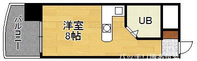ロマネスク博多駅前(ワンルーム/6階)の間取り写真