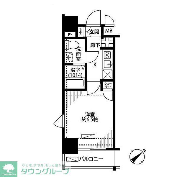 プレール・ドゥーク蒲田(1K/4階)の間取り写真