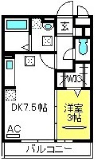 アエル大宮三橋(1DK/1階)の間取り写真