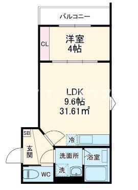 GRADUS薬円台II(1LDK/1階)の間取り写真