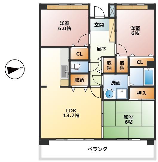 ARCADIA21(3LDK/2階)の間取り写真