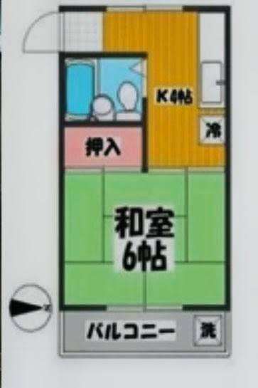 シャンブルダールC(1K/2階)の間取り写真