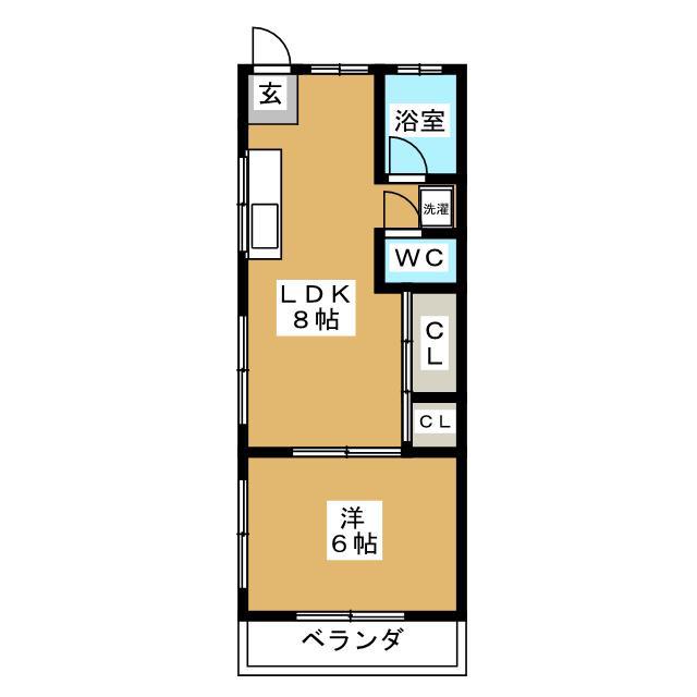 旭マンション(1DK/3階)の間取り写真