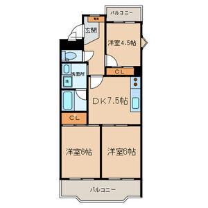 サンシェールヒルズ(3DK/2階)の間取り写真