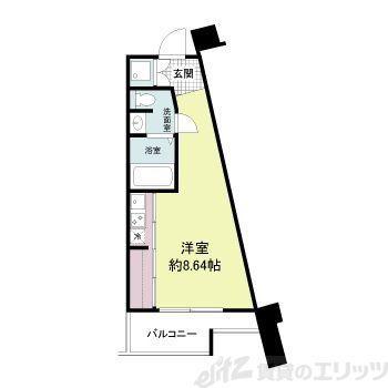 フォレステージュ江坂公園(ワンルーム/9階)の間取り写真