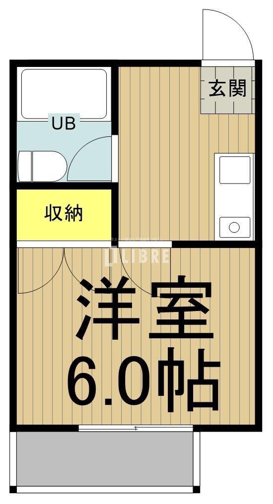 ホワイトハイム(1K/1階)の間取り写真