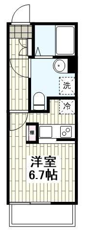 ルークス蒲田(ワンルーム/1階)の間取り写真