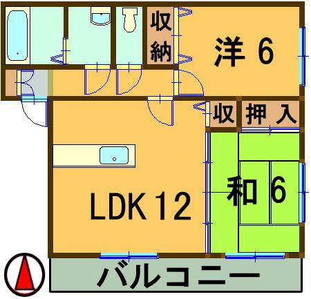 サンパティー品川(2LDK/1階)の間取り写真