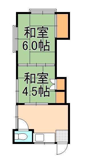 星乃家荘(2K/1階)の間取り写真