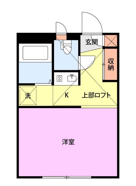 ジュネス江南(1K/2階)の間取り写真